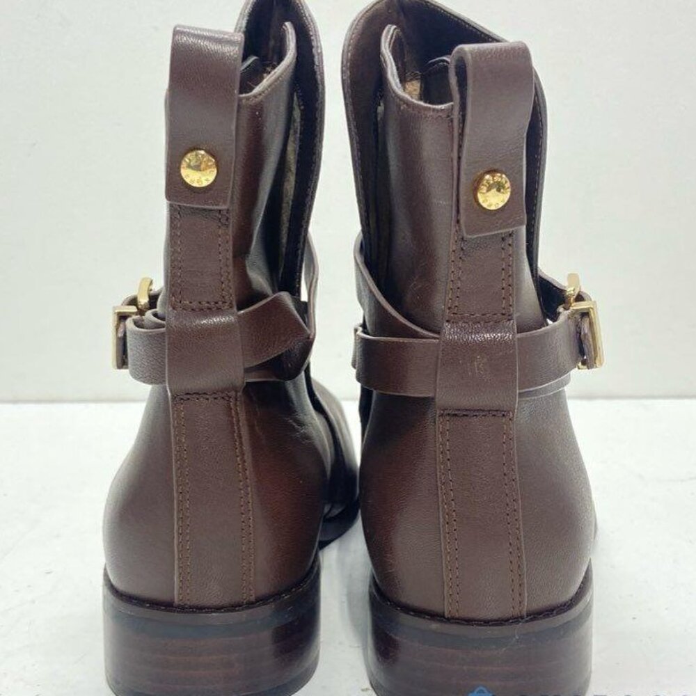 Michael Kors Brown Solid Leather Ankle Boots Size… - image 2